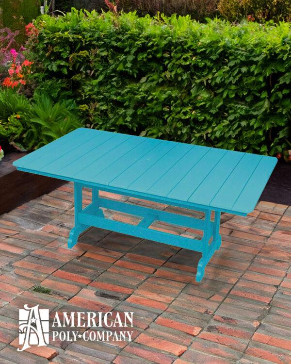 American Poly 6' Dining Height Table Aruba Blue