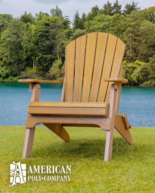 American Poly Folding Adirondack Chair Antique Mahogany