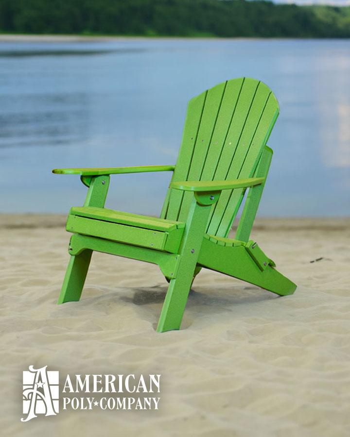 American Poly Folding Adirondack Chair Lime