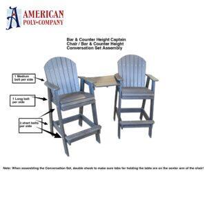 Bar Counter Height Captiain Chair Conversation Set Assembly Instructions