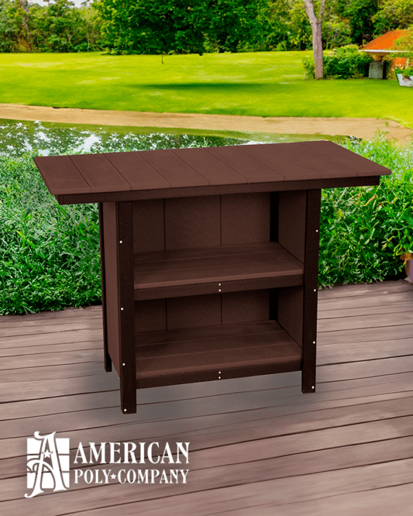 American Poly Counter Height Buffet Table Brown