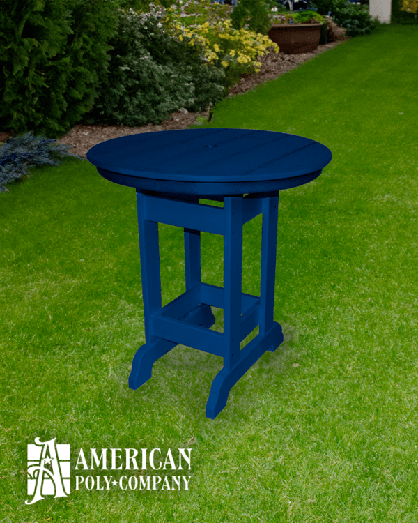 American Poly Counter Height Cafe Table Dark Blue