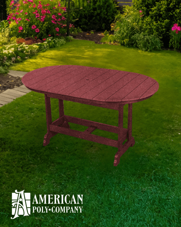 American Poly Counter Height Oval Table Cherry