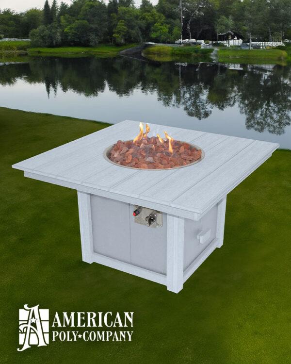 American Poly Square Fire Table Light Gray