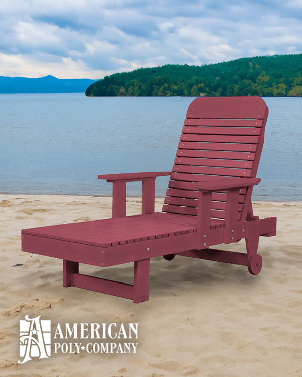 American Poly Flat Lounge Chair with Arms cherry