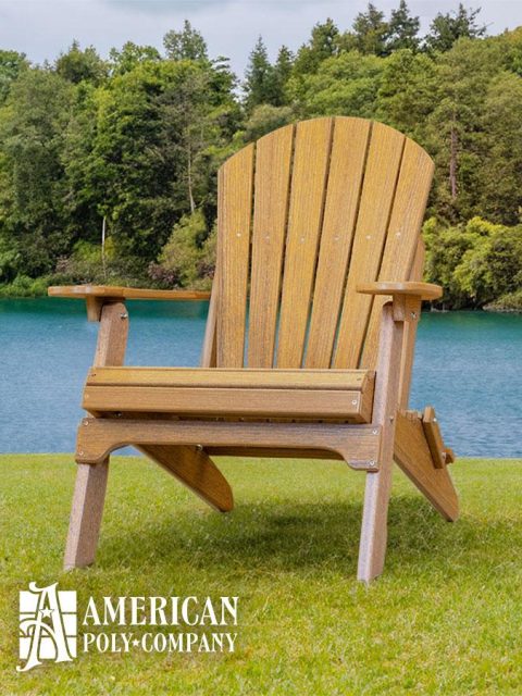 American Poly Folding Adirondack Chair Antique Mahogany