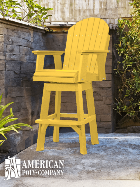 American Poly Bar Height Swivel Chair Yellow