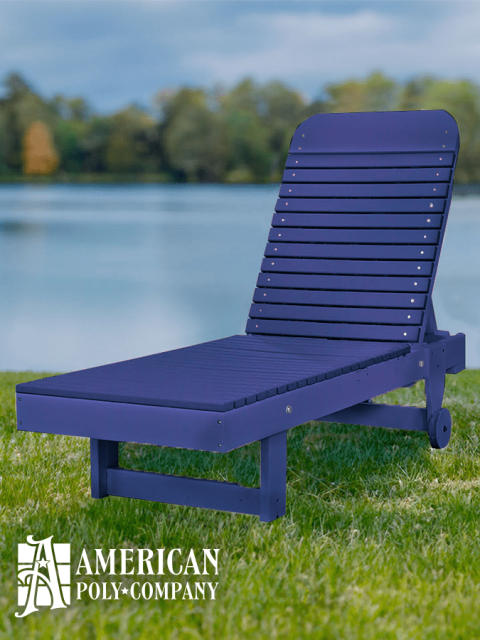 American Poly Flat Lounge Chair Without Arms Dark Blue