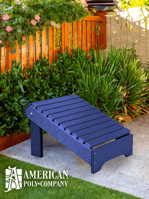 American Poly All Weather Footstool Dark Blue