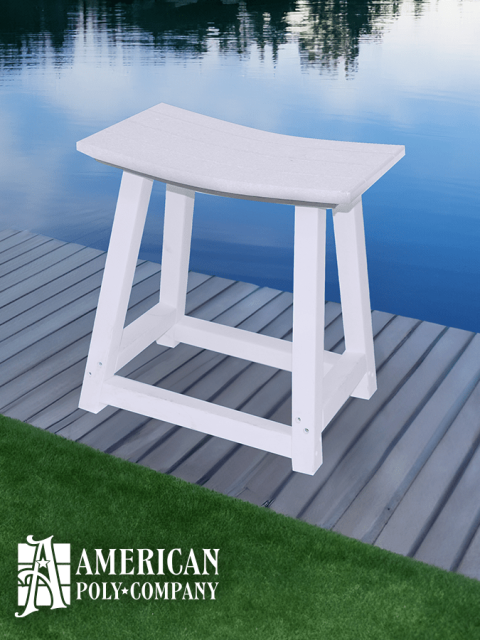 American Poly Dining Height Stool White